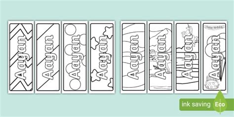 Aayan Name Simple Colouring Bookmarks (Hecho por educadores)