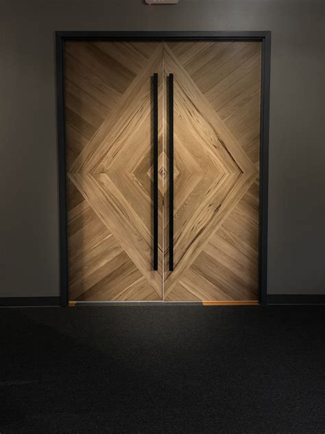 White Oak Herringbone Parquet Chevron Door Design