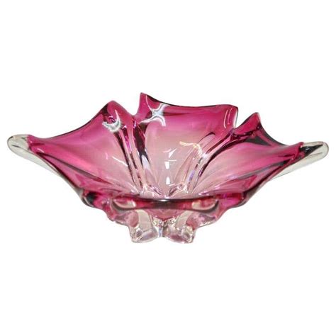 Stunning Vintage Pink Art Glass Bowl Italian Murano at 1stDibs | pink ...