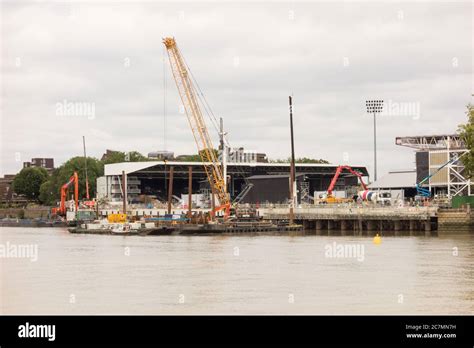 The Riverside Stand of Craven Cottage the home of Fulham Football Club Stock Photo - Alamy