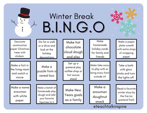 Fun Activities For Kids To Do During Winter Break - Teach Talk Inspire