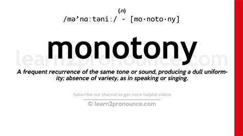 Pronunciation of Monotony | Definition of Monotony - YouTube