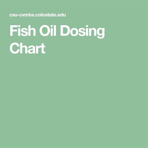 Canine Fish Oil Dosing Chart - Veterinary Teaching Hospital | Fish oil dosage, Fish oil, Chart