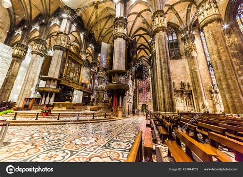 Duomo Milano Cathedral Interior View Duomo Square Milano Italy – Stock ...