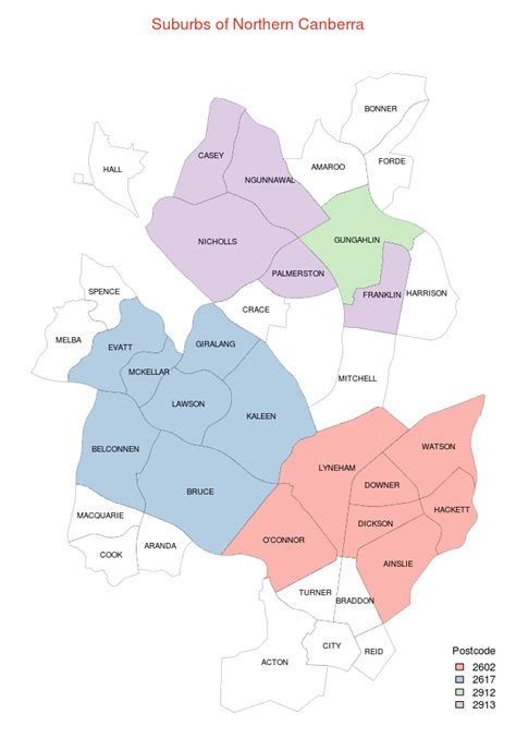 Map Of Canberra Suburbs - Railway Map