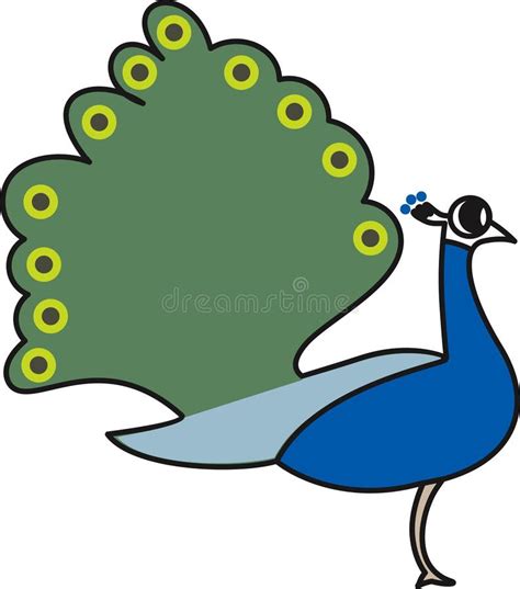 Vector Illustration of a Nice Peacock Tail Open Stock Vector ...