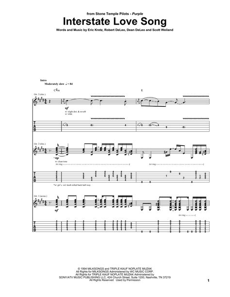 Interstate Love Song by Stone Temple Pilots - Guitar Tab - Guitar ...