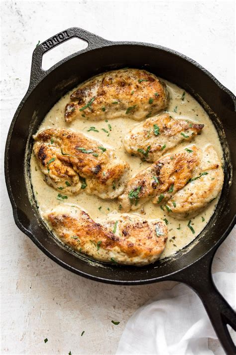 This creamy white wine chicken is an easy skillet dinner that's sure to impress! The sauce is ...