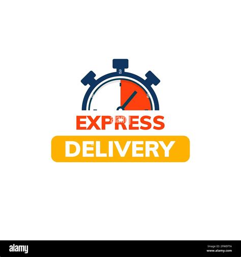 Express delivery service logo. Fast time delivery order with stopwatch ...