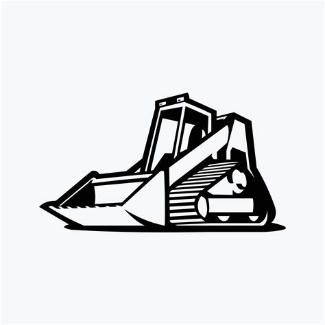 Skid Steer Loader Vector Silhouette. Multi Terrain Loader Monochrome Illustration 21486237 ...