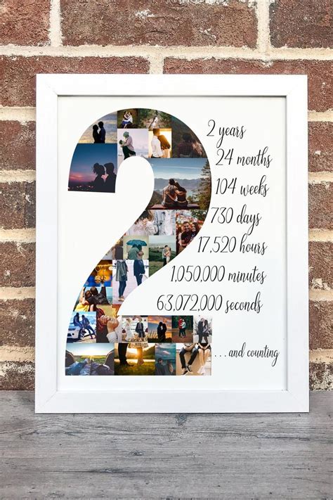 2 Year Anniversary Gift for Him Personalize Second Anniversary Gift for Husband 2nd Anniversary ...