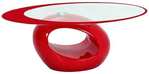 Fab Glass and Mirror CTR-FAB30000 Oval Glass Coffee Table, Red in 2023 | Oval glass coffee table ...