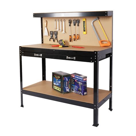 63" Steel Workbench Tool Storage Work Bench Workshop Tools Table W ...