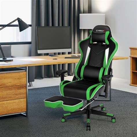 High Back Gaming Chair Adjustable Office Computer Task Chair w/Footrest ...