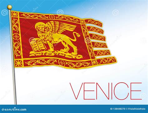 Venice Flag with Saint Marc Symbol, Veneto, Italy Stock Vector ...