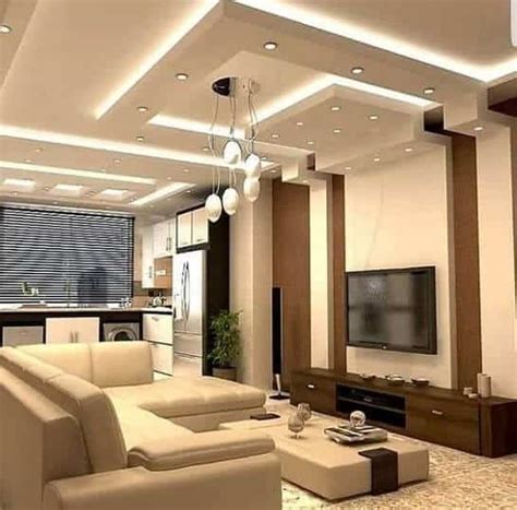 False ceiling designs for living rooms: 9 design elements to know (40+Images) | Building and ...