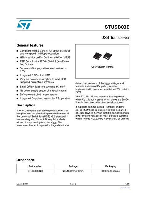 datasheet: pdf - STMicroelectronics