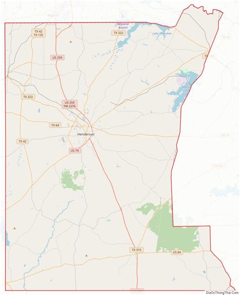 Map of Rusk County, Texas - Thong Thai Real