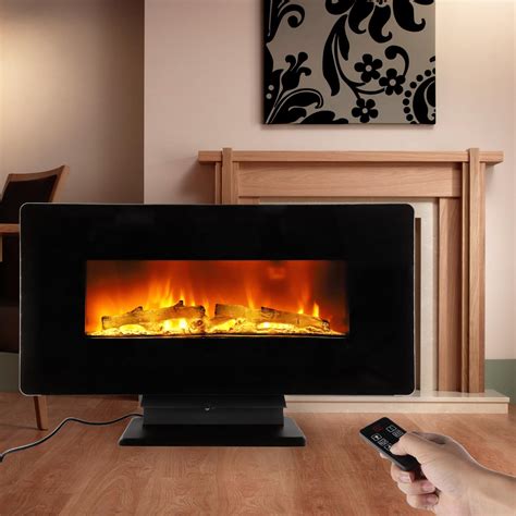 Adjustable 1400W Wall Mount 36" Electric Fireplace Heater 6 Color Flame ...