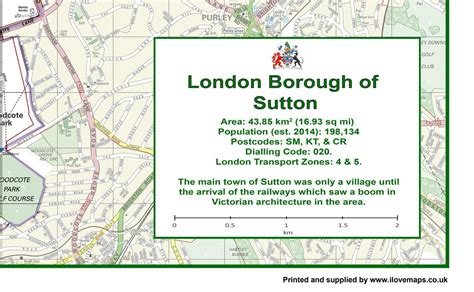 Sutton London Borough Map – Tiger Moon