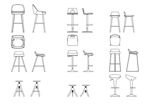 Table Chair Cad Drawings