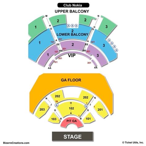 The Novo Seating Chart | Seating Charts & Tickets