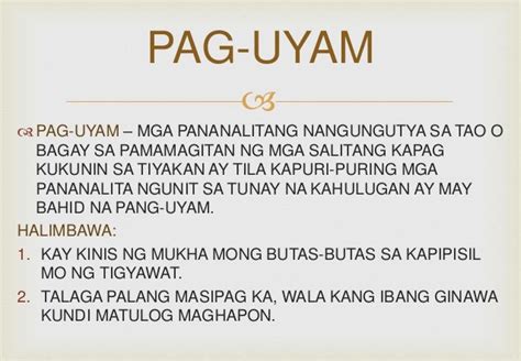 Halimbawa Ng Pag Uyam – Halimbawa