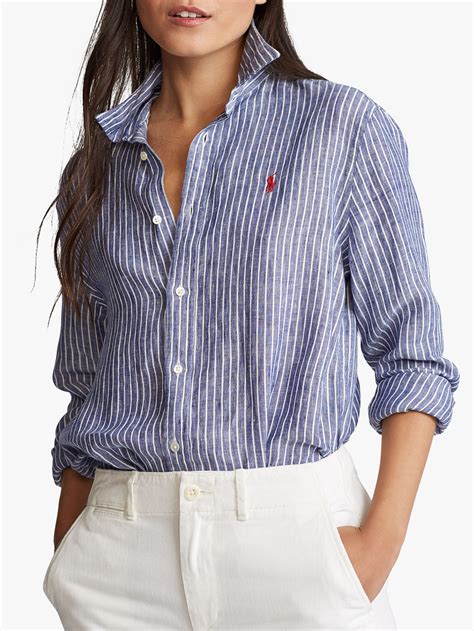 Polo Ralph Lauren Relaxed Fit Stripe Shirt, Royal/White, XS | Shirt ...