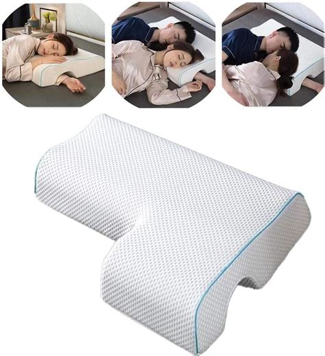 JSYMJSY Couples Pillow, Breathable Memory Foam Pillow for Arm Rest, Arched Cuddle Anti-Hand ...