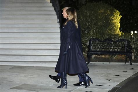 Melania Trump Wears the Same Navy Boots She Wore Last November ...