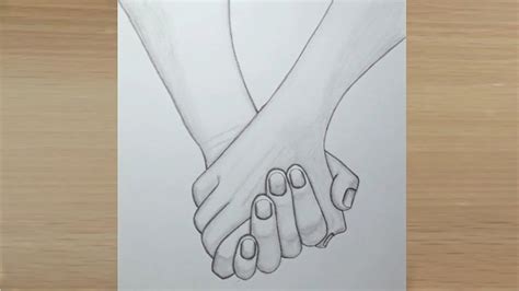 Holding Hands Drawing Step By Step