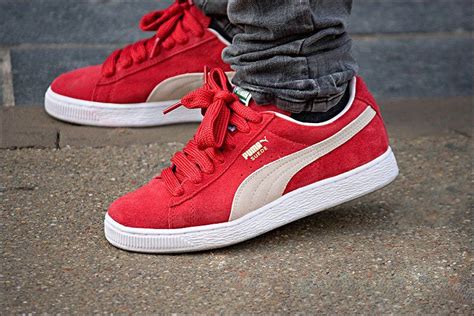 Sweetsoles | Puma suede, Red puma suede, Puma suede outfit