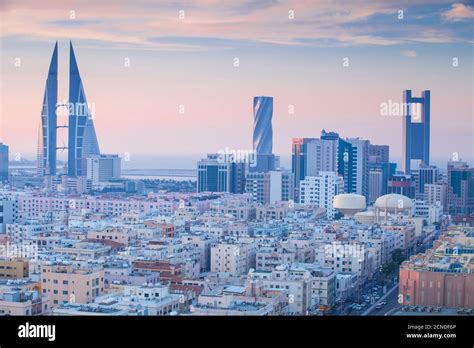 View of city skyline, Manama, Bahrain, Middle East Stock Photo - Alamy