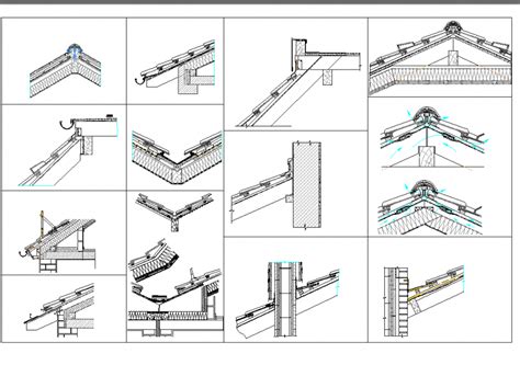 Roof section detail dwg file - Cadbull