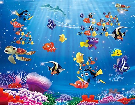 Custom Large Murals Fabric 3D Wall Paper Sitting Room Bedroom TV Sofa Background Under Sea World ...