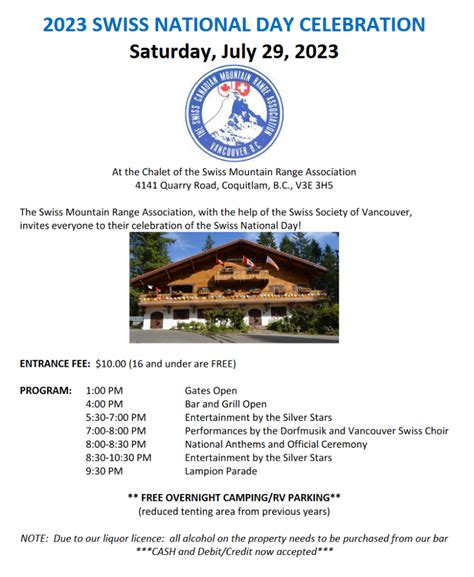 Swiss National Day Celebration – Swiss Society of Vancouver