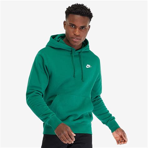 Nike Sportswear Club Fleece Pullover Hoodie - Mystic Green/White - Mens Clothing | Pro:Direct Soccer