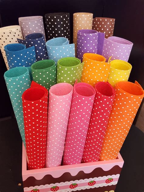 20 30cm x 30cm Polka Dots Felt Sheets 1mm thick felt sheet