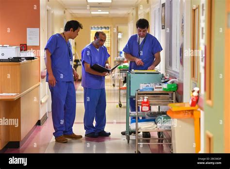 Medical staff on the Covid-19 ward at the Neath Port Talbot Hospital, in Wales, as the health ...