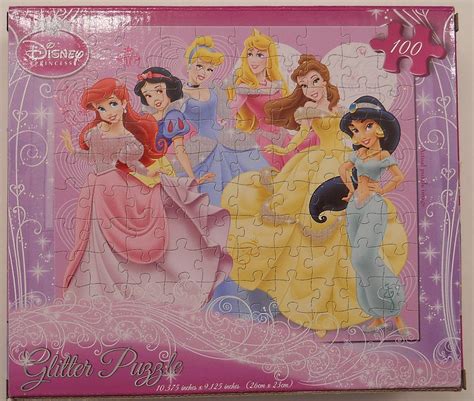 Amazon.com: Disney Princess Glitter Puzzle 100 Pieces - One Puzzle - Styles Vary: Toys & Games