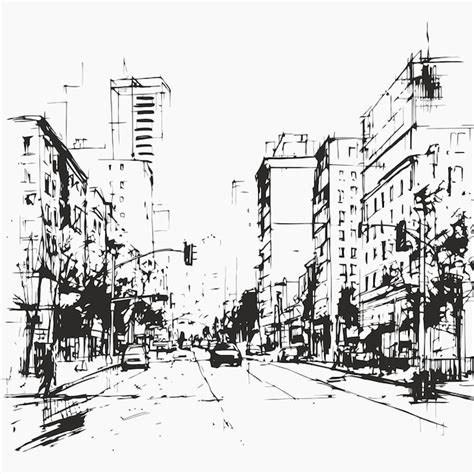 Premium Vector | Sketch of city isolated on white background