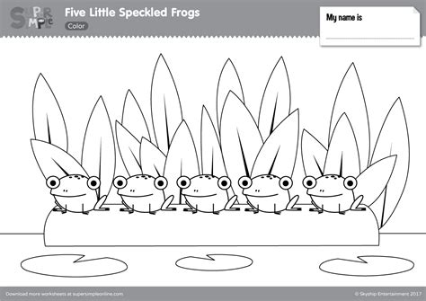 Five Speckled Frogs Coloring Page Coloring Pages