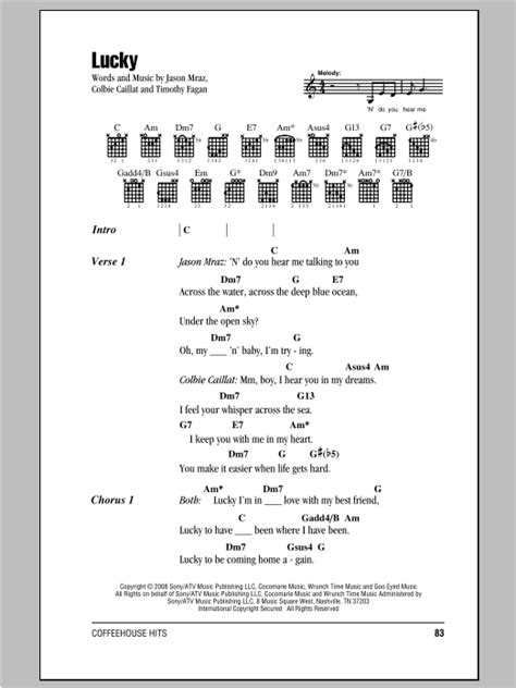 Lucky by Jason Mraz & Colbie Caillat - Guitar Chords/Lyrics - Guitar Instructor