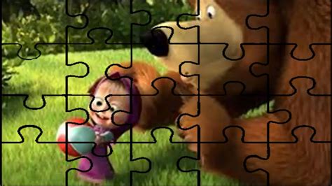 Masha and the Bear Jigsaw Fun Puzzle Games For Kids - YouTube