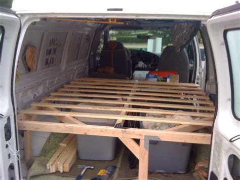 How to Build a Wooden Bedframe in a Van - Down by the River (With images) | Van bed, Diy van ...