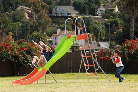 SLIDEWHIZZER Outdoor Play Set Kids Slide: 10 ft Freestanding Climber, Swingsets, Playground ...