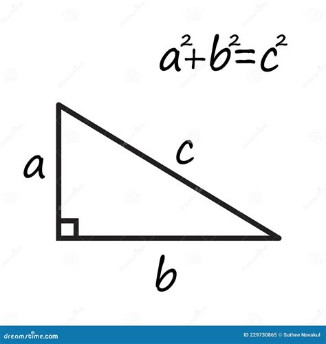 Pythagoras` Theorem on White Background. Pythagorean Theorem Equation ...