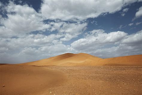 Sahara desert landscape with blue sky. Dunes background Photograph by ...