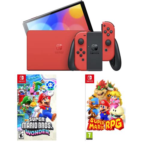 Nintendo Switch - OLED Model: Mario Red Edition With Super Mario Bros ...