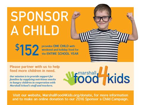 Sponsor a Child Campaign - Marshall Food4Kids